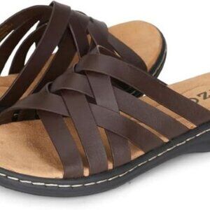 IZOD Slip On Sandals - dark brown